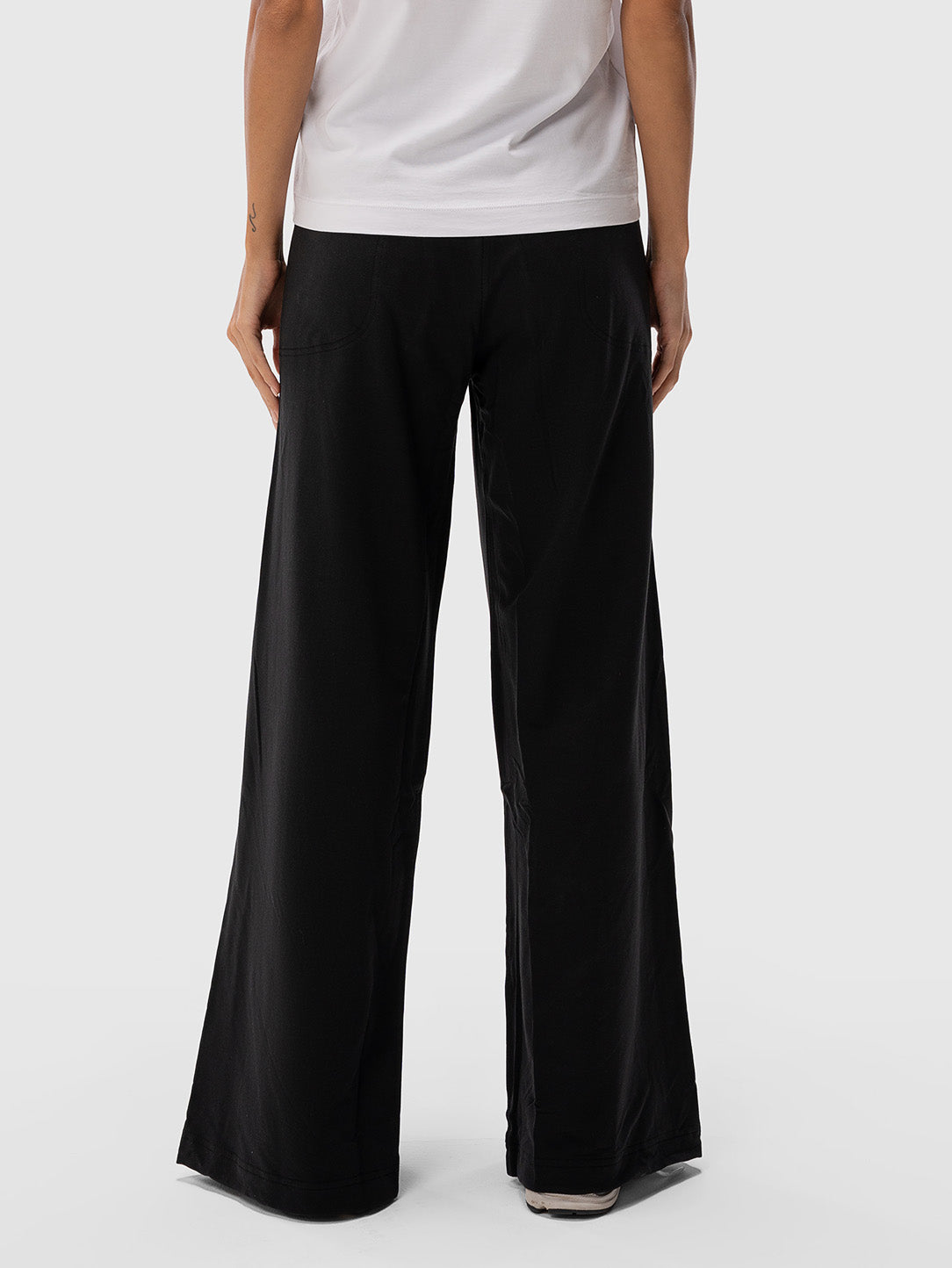 Yoga Pants - Black Wide Leg Pima Cotton Yoga Pants