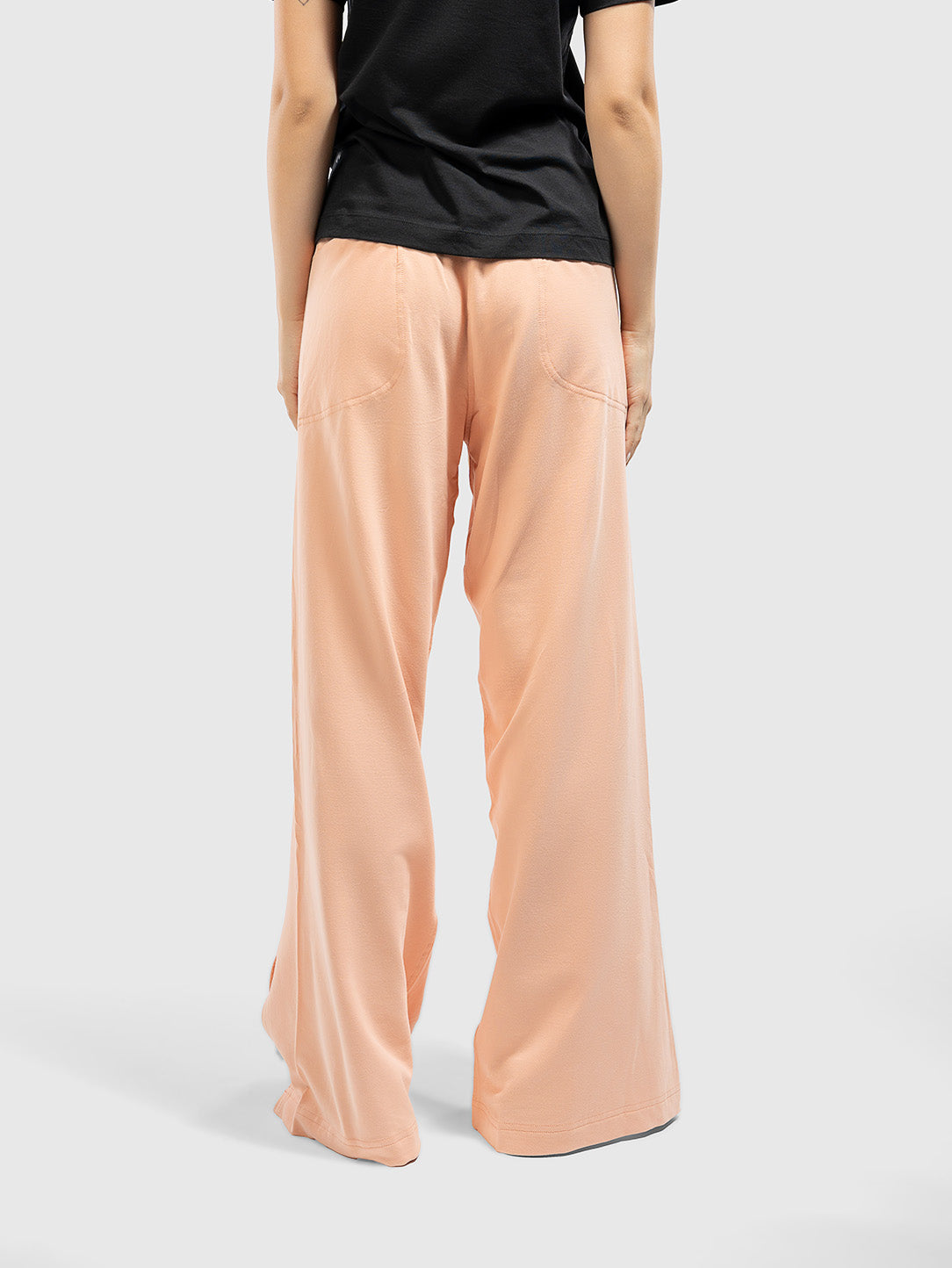 Pink Wide Leg Pima Cotton Yoga Pants